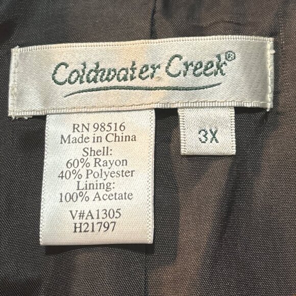 COLDWATER CREEK Brocade Floral Shiny Metallic Jacket 3x Retro Chic Statement Fun - Picture 13 of 14